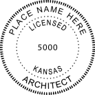 Kansas Architect Seal Rubber Stamp